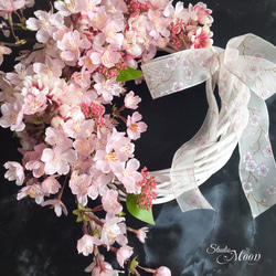 お花見リース 桜の舞 5枚目の画像