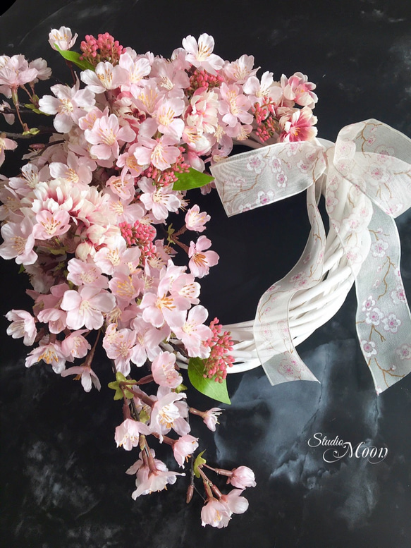 お花見リース 桜の舞 5枚目の画像