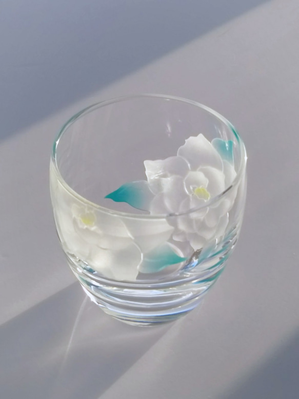 冷酒グラス/くちなしの花 3枚目の画像