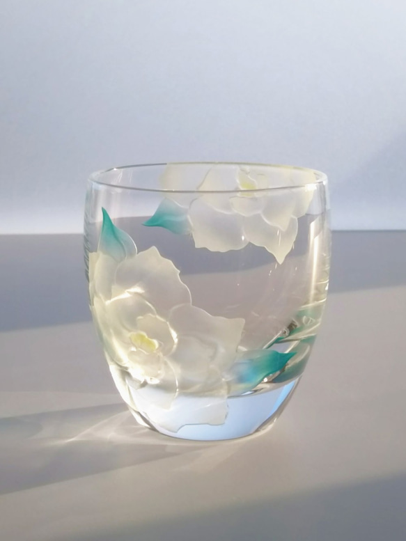 冷酒グラス/くちなしの花 1枚目の画像