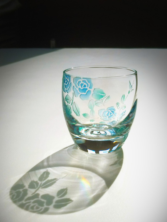 冷酒グラス/ 薔薇《ブルー》 4枚目の画像