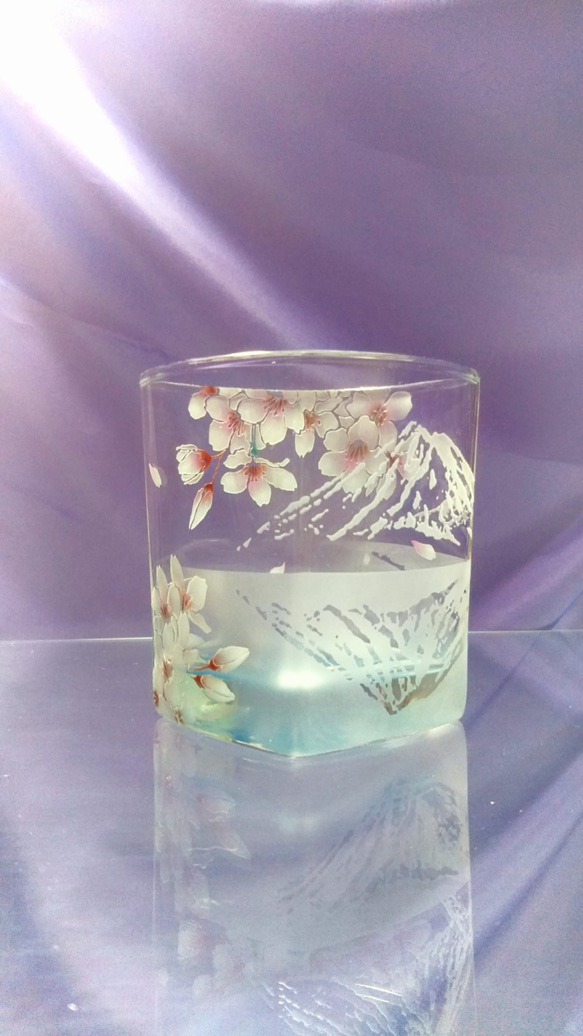 富士山と桜のロックグラス【リニューアル】 7枚目の画像