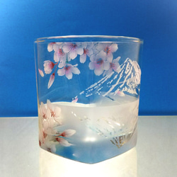 富士山と桜のロックグラス【リニューアル】 8枚目の画像