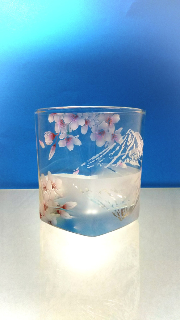富士山と桜のロックグラス【リニューアル】 8枚目の画像