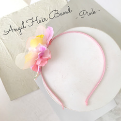 ✩Pink✩　Angel Hair Band　ー天使なフラワーカチューシャー 1枚目の画像