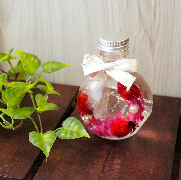 【flower wreath】ピンク&レッド 1枚目の画像