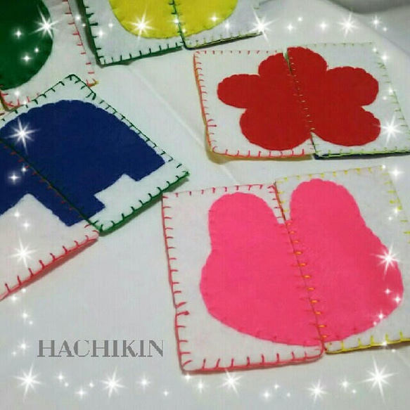 送料込】知育☆パズル☆絵合わせ☆色合わせ☆フェルトおもちゃ 
