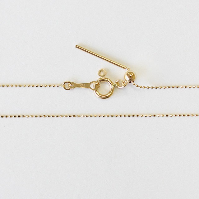 K18製カットボールチェーン スライドピン付 45cm NK18BC604CYSP 北欧産業㈱