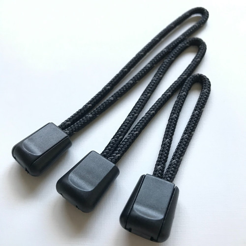 パラコード製ジッパータブ3本セット（反射黒色・長さ6・8・10cm