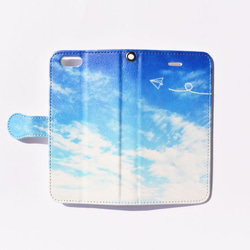 青空と紙飛行機iPhone用手帳型ケース 2枚目の画像