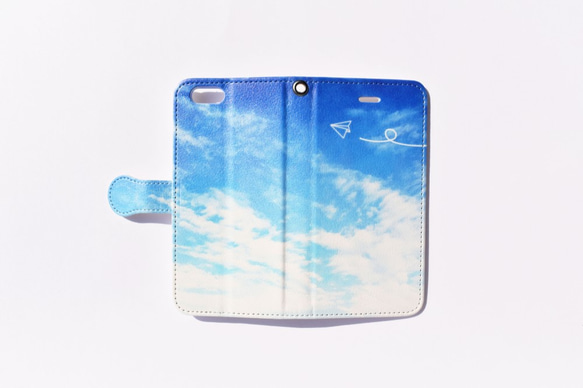 青空と紙飛行機iPhone用手帳型ケース 2枚目の画像
