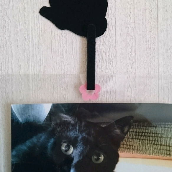 黒猫マグネット(黄色リボン) 5枚目の画像