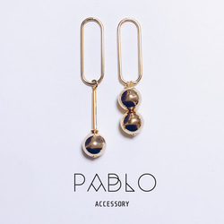 PABLO＊送料無料＊個性的✩︎⡱大ぶりアシンメトリーピアス☆イヤリング 1枚目の画像