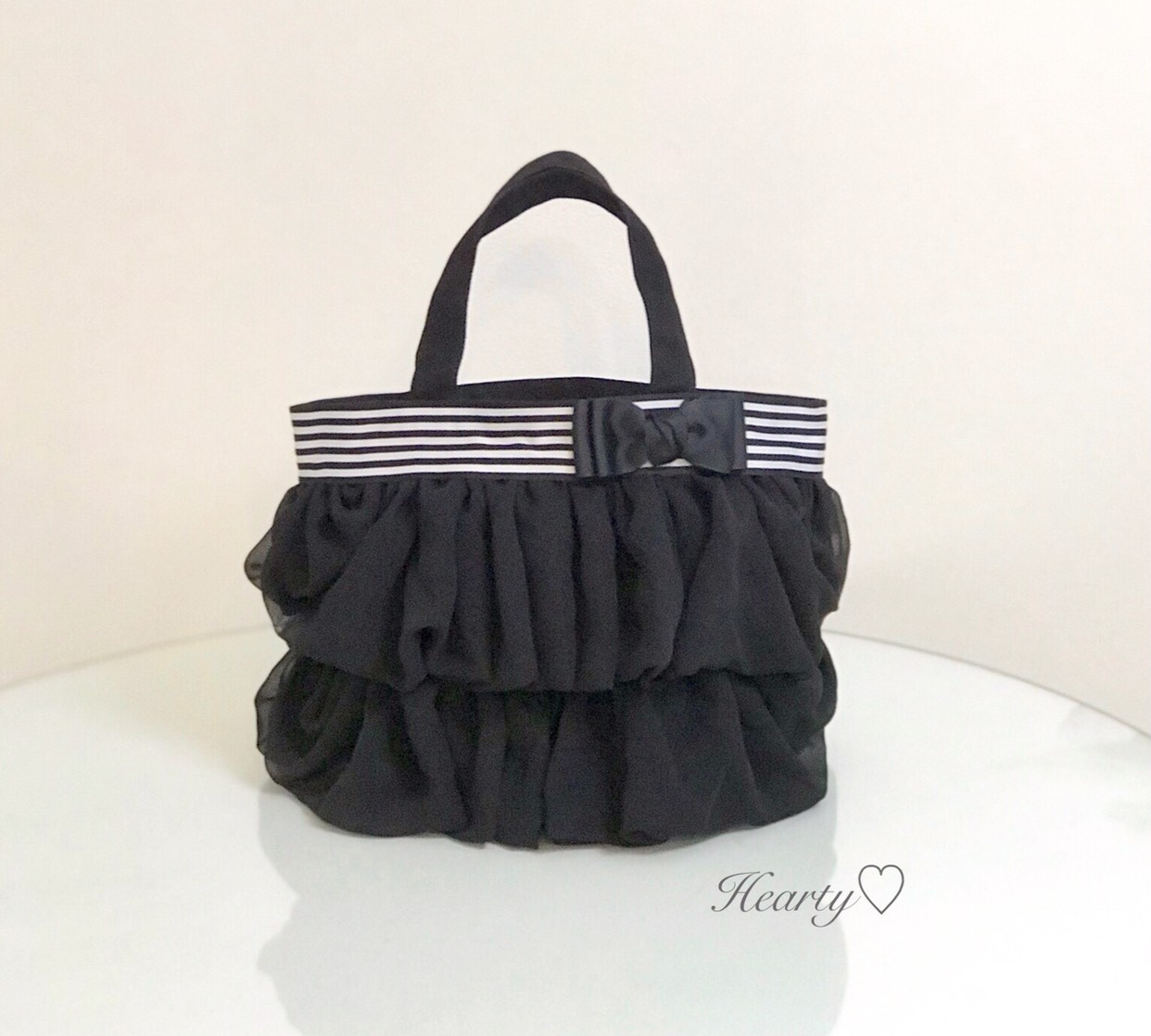 フリルバッグ♡ストライプ柄リボン トートバッグ Hearty♡ 通販