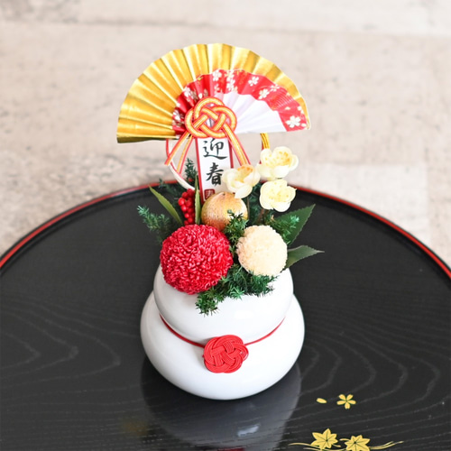 鏡餅のお正月プリザーブドフラワーアレンジ プリザーブドフラワー