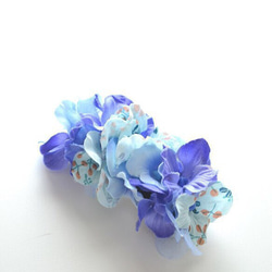 日式繡球花髮夾 &lt;&lt;藍色&gt;&gt; 髮飾/日式/婚禮/派對 第1張的照片