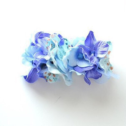 日式繡球花髮夾 &lt;&lt;藍色&gt;&gt; 髮飾/日式/婚禮/派對 第3張的照片