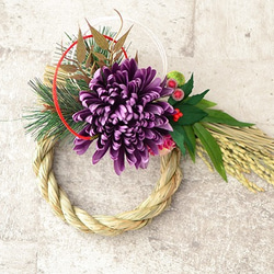 展示品…新春❖しめ縄リース・しめ飾り・お正月❖パープル２色 展示品…新春❖しめ縄リース・しめ飾り・お正月❖パープル2色