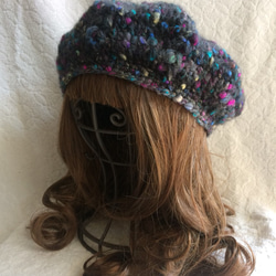 ＊輸入糸＊受注制作＊モヘアベレー帽＊手編み帽子＊秋冬＊ 1枚目の画像