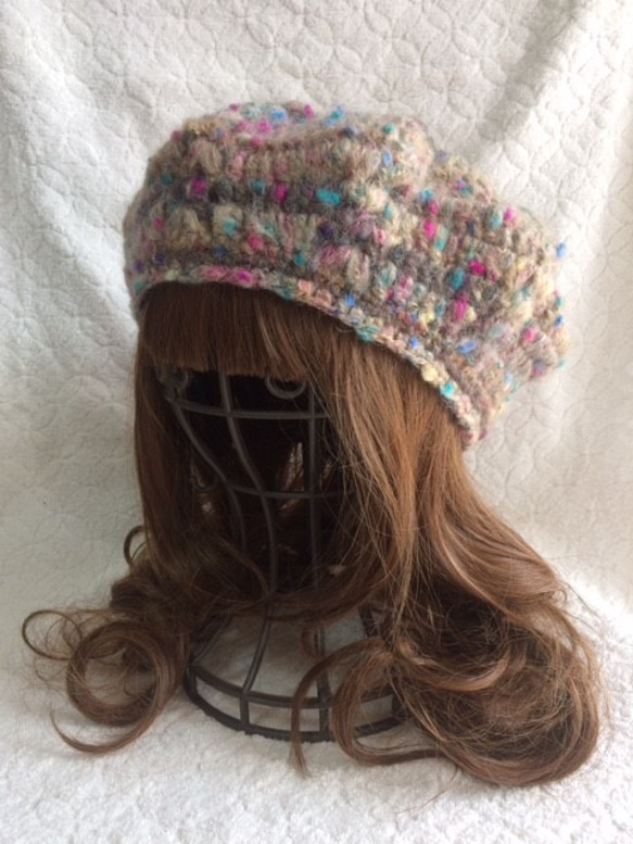 ＊受注制作＊モヘアベレー帽＊秋冬＊輸入糸＊ニット帽 1枚目の画像