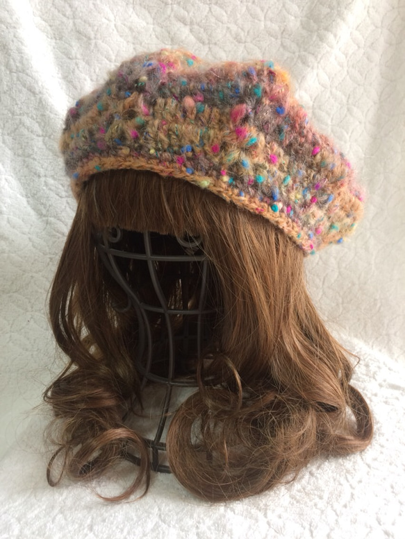 ＊受注制作＊モヘアベレー帽＊輸入糸＊秋冬＊ニット帽・ぬくぬくベレー帽＊＊ 1枚目の画像