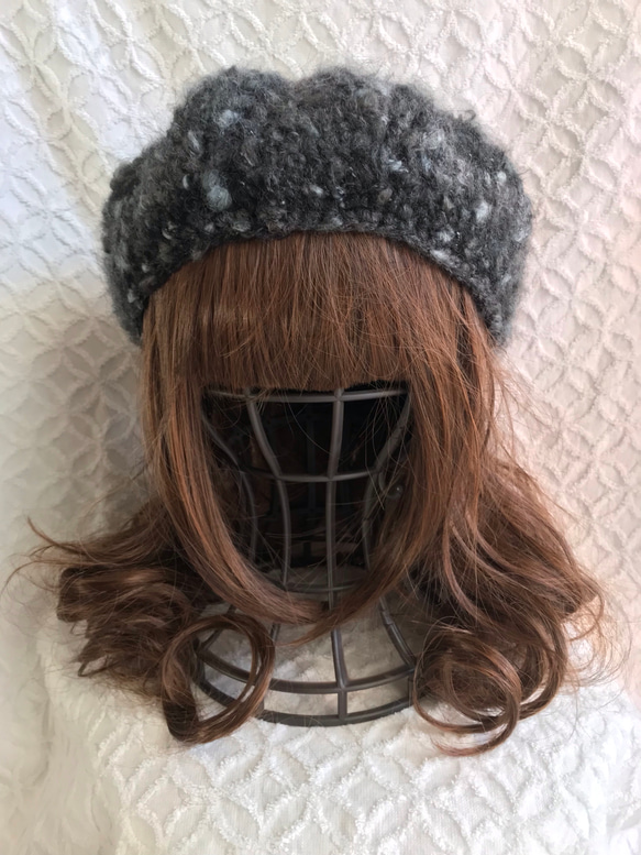 ＊受注制作＊ぬくぬくモヘアベレー帽＊輸入糸＊ニット帽＊ニットベレー帽＊ 2枚目の画像