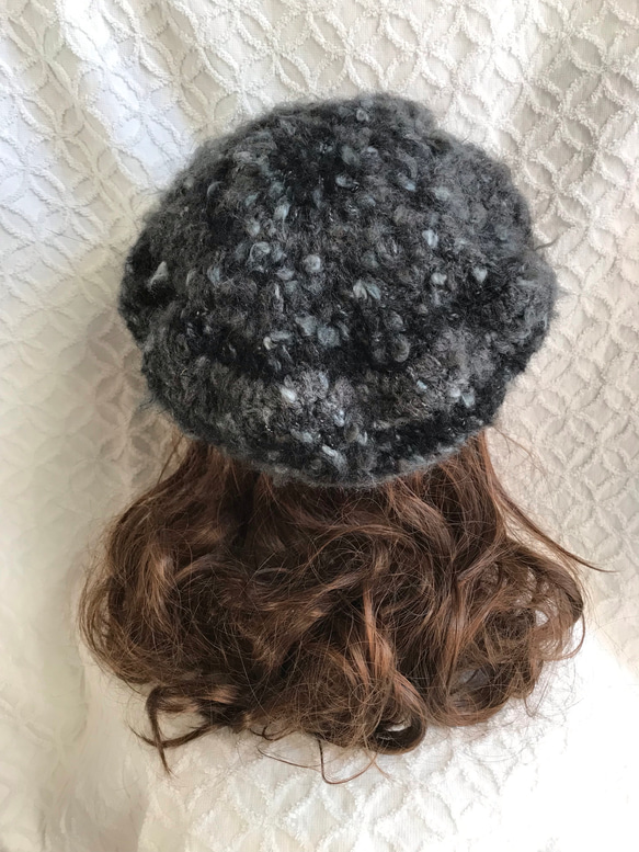 ＊受注制作＊ぬくぬくモヘアベレー帽＊輸入糸＊ニット帽＊ニットベレー帽＊ 3枚目の画像