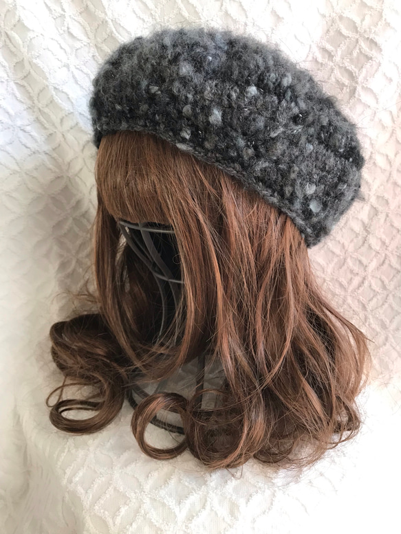 ＊受注制作＊ぬくぬくモヘアベレー帽＊輸入糸＊ニット帽＊ニットベレー帽＊ 4枚目の画像