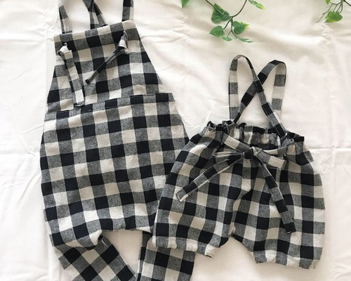 プレゼント❤️兄弟姉妹お揃いコーデ❤️ コットンリネン チェック