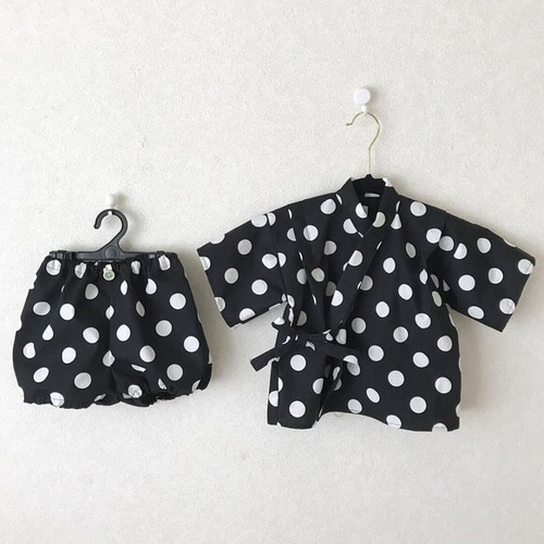 人気❤️普段着でも着れる❤️水玉の甚平さん ベビー甚平 ベビー服