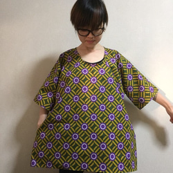 African textile 楽ちんtunic ポケット付き 2枚目の画像