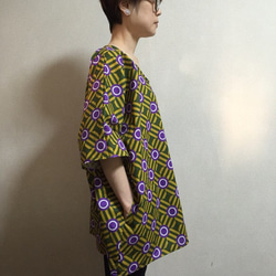 African textile 楽ちんtunic ポケット付き 4枚目の画像