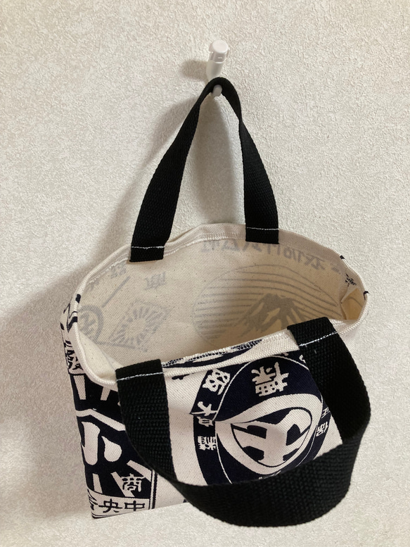 商店ロゴ風■オシャレな帆巾ランチトートバッグ■キャンバスバッグ 5枚目の画像