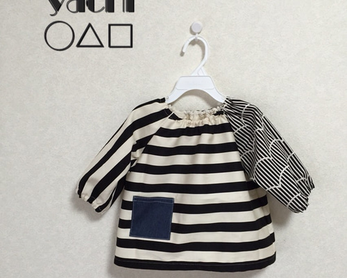 しましま なみなみオシャレスモック ベビー服 yachi 通販｜Creema  