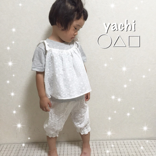 white レースのセットアップ キャミ & ドロワーズ ベビー服 yachi 通販 