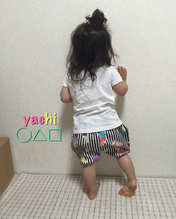 アイスクリームストライプのかぼちゃパンツ pastel purple 3枚目の画像