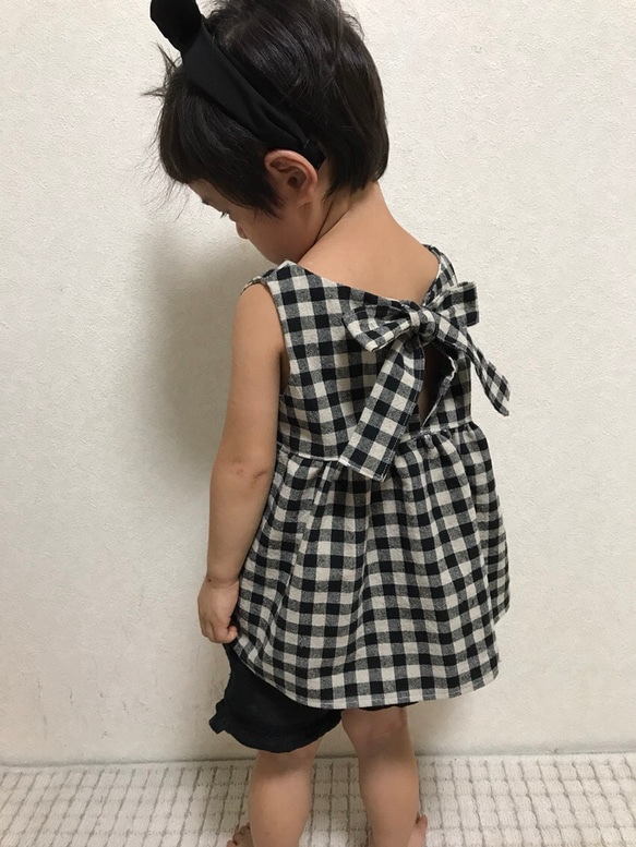 cotton linenのバックリボンのチュニック 5枚目の画像