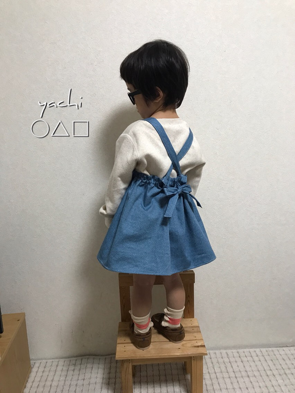 ベビースカートサロペット☆日本製ソフトdenim＊ 1枚目の画像