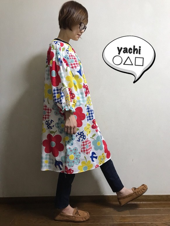 セール❤︎❤︎巾着とワンピースセット❤︎❤︎北欧 ボリュームスリーブのスズランワンピース