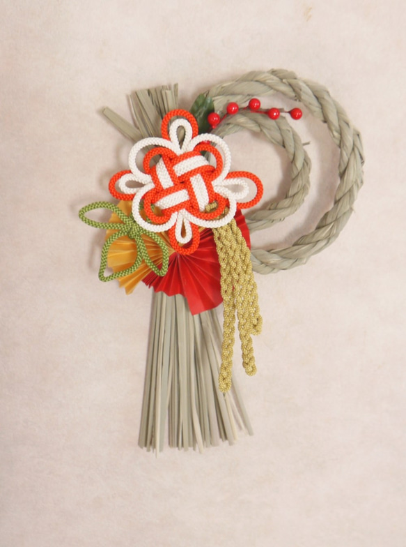 ドライフラワースワッグ ヒムロスギ お正月飾り しめ縄 取り外し可能