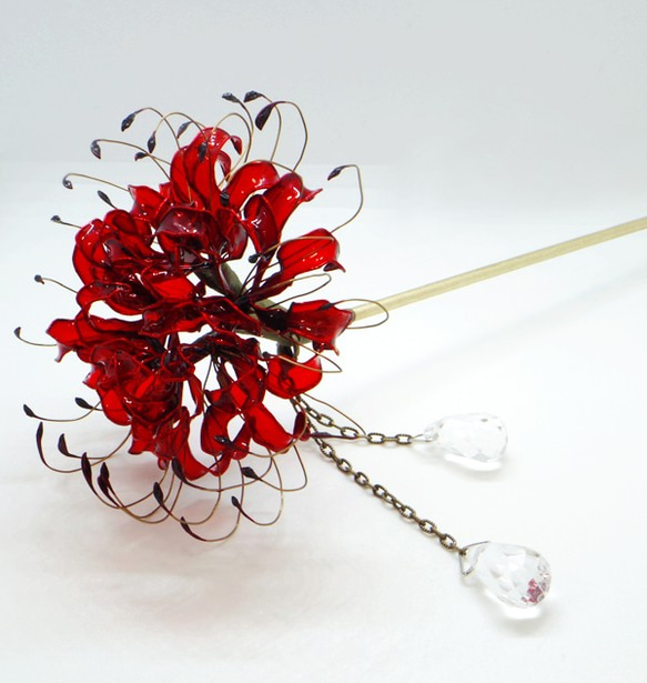 彼岸花の簪 3枚目の画像