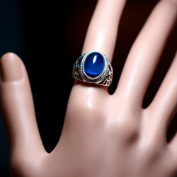 Blue & Purple Tiger Eye Antique Ring ! 3枚目の画像