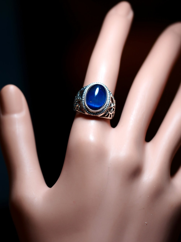 Blue & Purple Tiger Eye Antique Ring ! 3枚目の画像