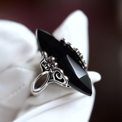 Newブラックオニキス40 S925デザインリング♬ 指輪・リング ケロリン