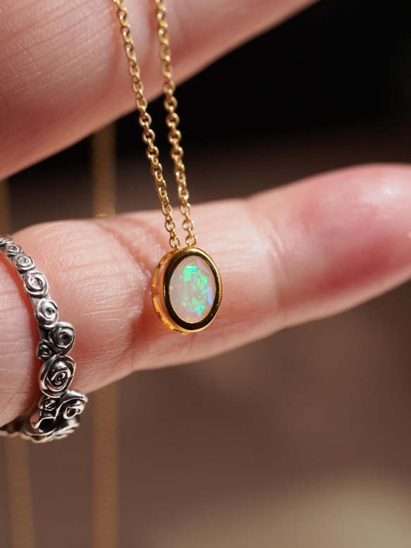 Ethiopian Welo Opal ７　All K14GFネックレス 2枚目の画像