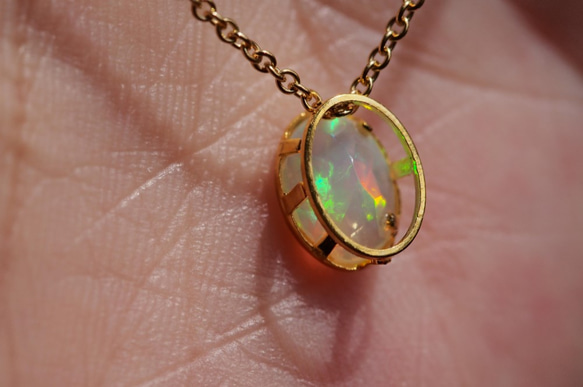 Ethiopian Welo Opal ７　All K14GFネックレス 4枚目の画像