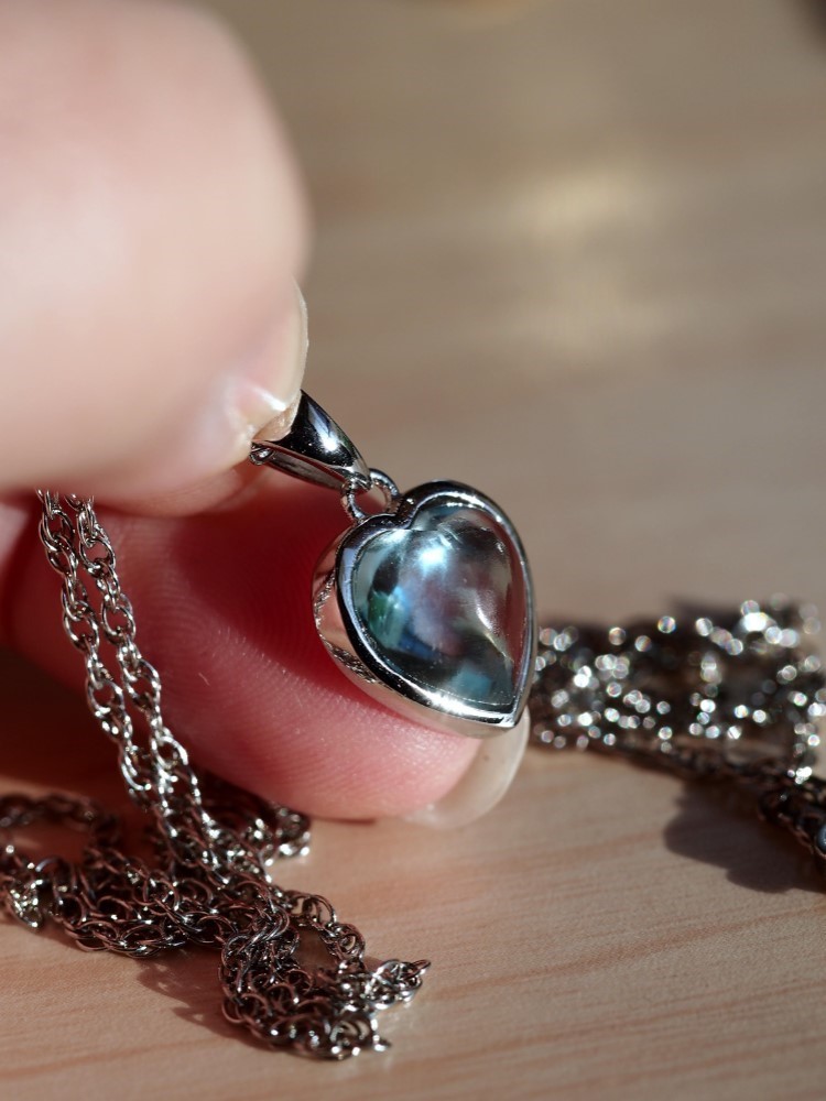 ブルートパーズ（ハート）１１　　S925・ステンレスチェーンネックレス♡