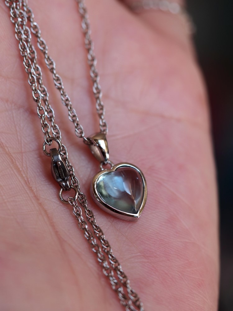 ブルートパーズ（ハート）１１　　S925・ステンレスチェーンネックレス♡