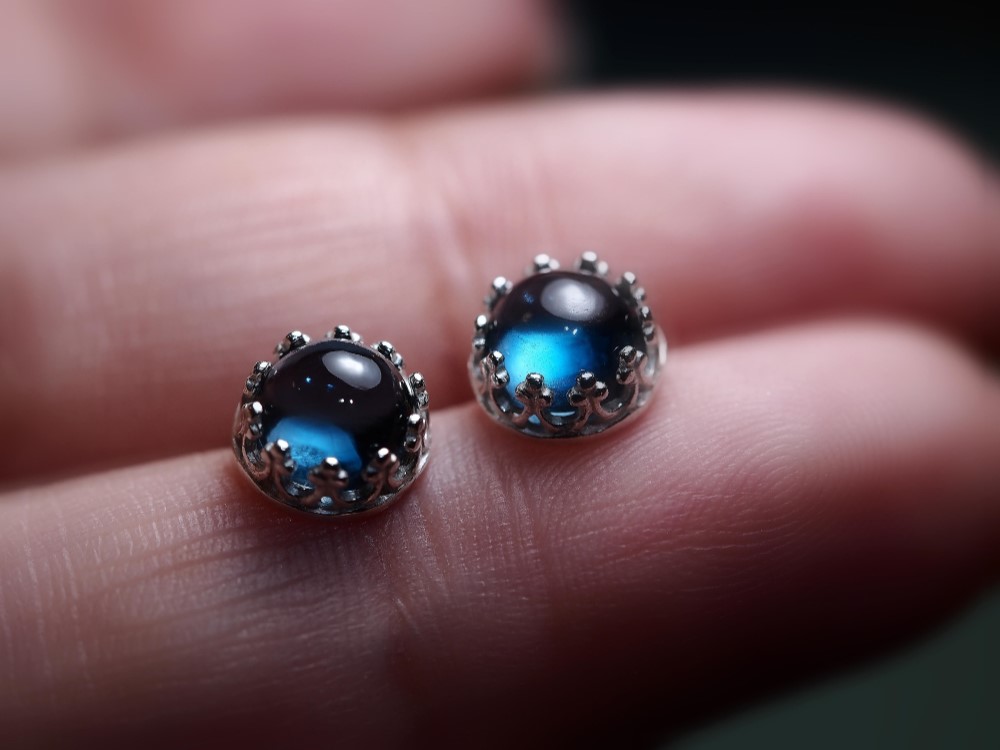 再販　ロンドンブルートパーズ６　クラウンピアス♪　S925/GP/RGP ❀