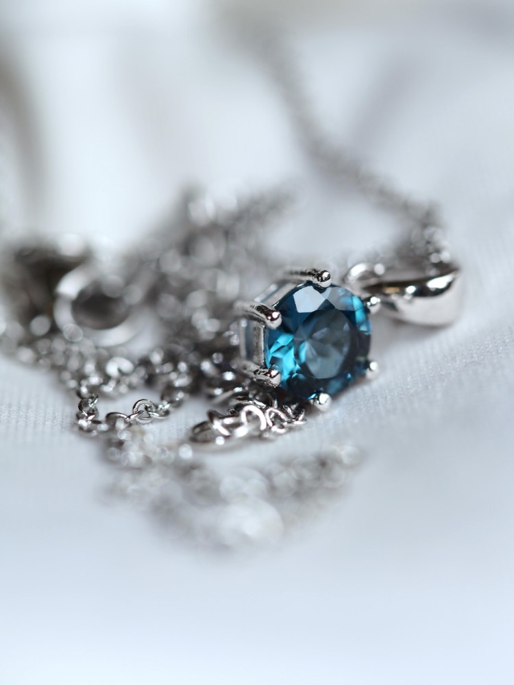 ロンドンブルートパーズ６　S925＆ステンレスチェーンネックレス❀